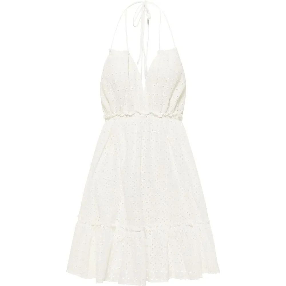 NWT Womens Olivaceous White Eyelet Style Spring Halter Dress - Sz M